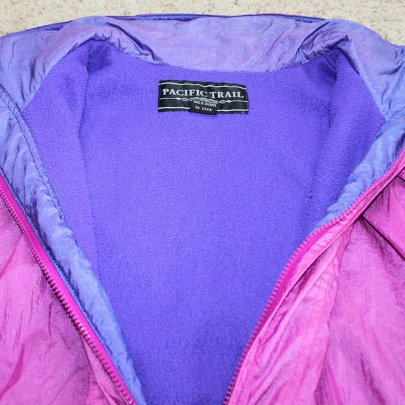 VINTAGE 80's WOMENS PACIFIC TRAIL NYLON MED WEIGHT JACKET FUSCHIA/PURPLE - Picture 8 of 11